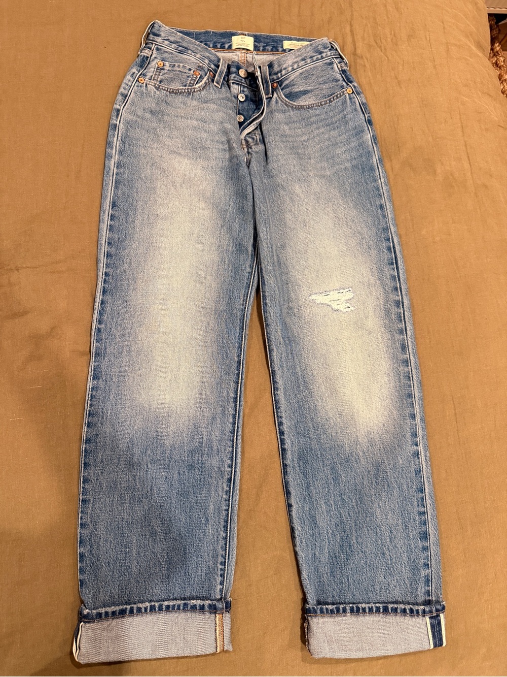 Levi’s 501 ’90s Fresh Plan Selvedge Jeans W26 L32 Distressed